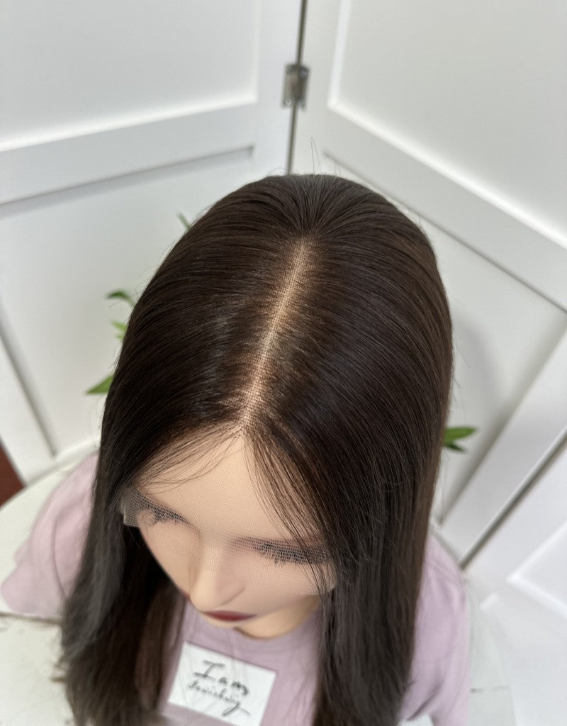 Lace Top Wig 100% Russian Hair 23inch Natural Straight