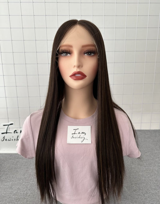 #4/8 Lace Top Wig 22inches Slight Layer Natural Straight Hair