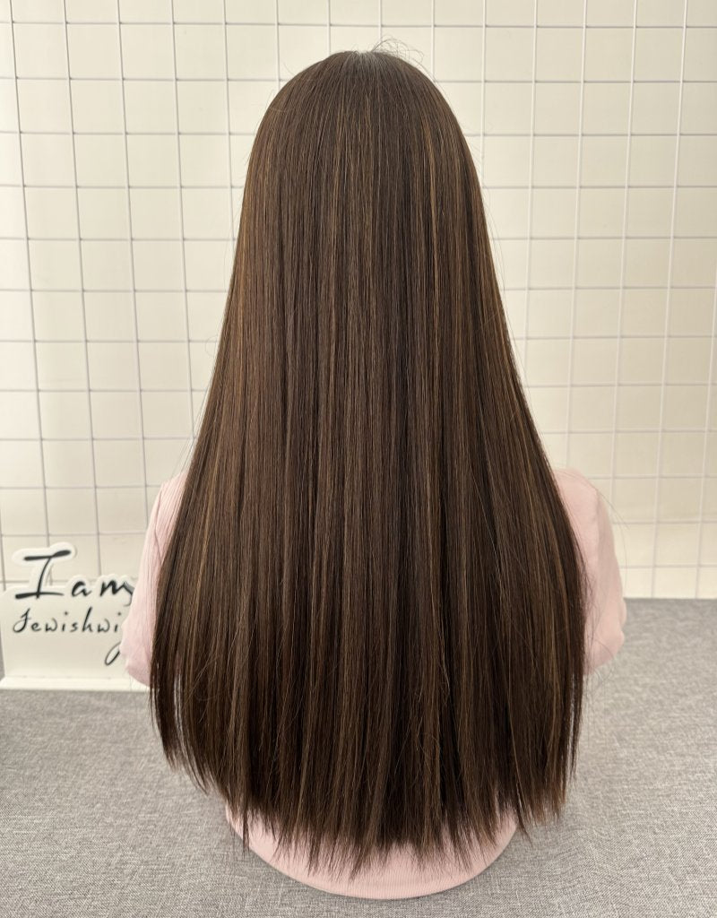 #4/8 Lace Top Wig 22inches Slight Layer Natural Straight Hair