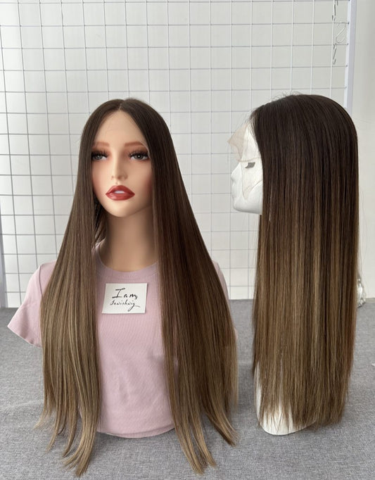 Lace Top Wig 22inches Slight Layer Natural Straight Hair