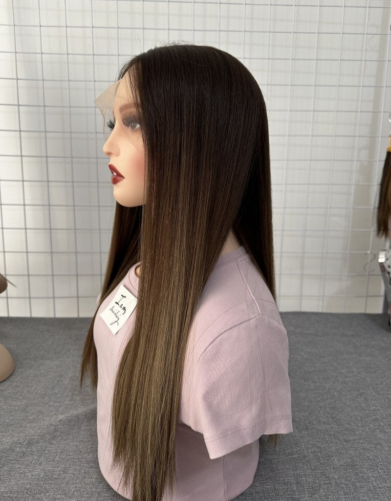 Lace Top Wig 22inches Slight Layer Natural Straight Hair