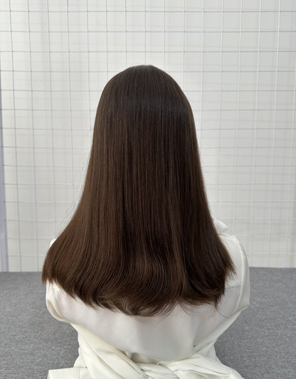 Russian Hair Lace Top Wig 16inches Slight Layer Natural Straight Hair