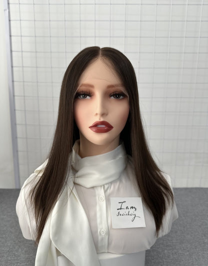 Russian Hair Lace Top Wig 16inches Slight Layer Natural Straight Hair