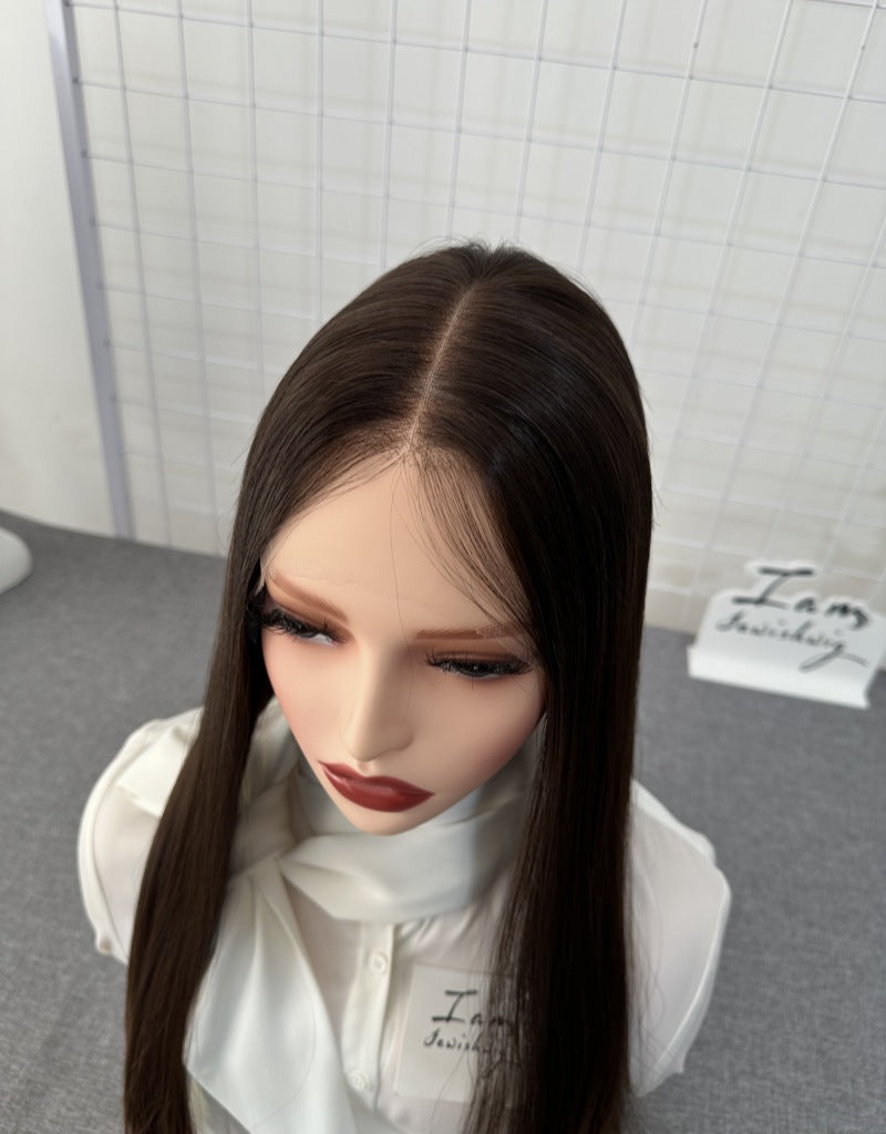 Russian Hair Lace Top Wig 20inches Slight Layer Natural Straight Hair