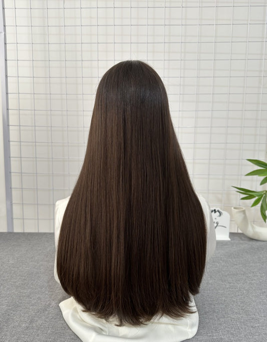 Russian Hair Lace Top Wig 22inches Slight Layer Natural Straight Hair