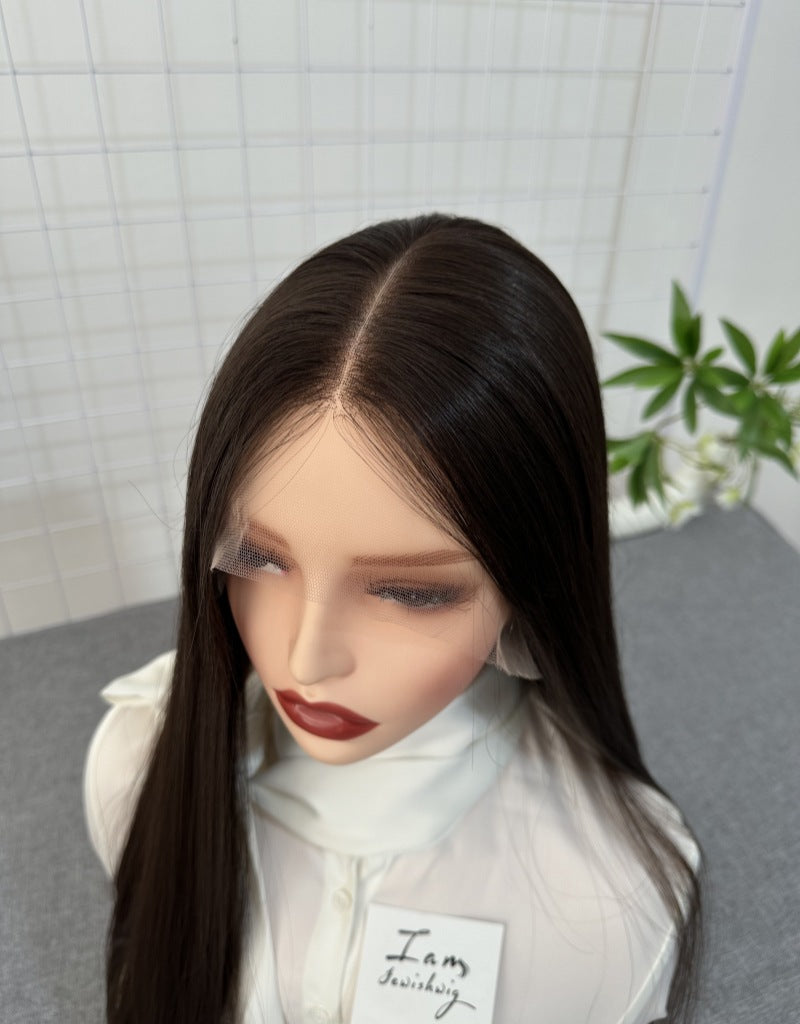Russian Hair Lace Top Wig 24inches Slight Layer Natural Straight Hair