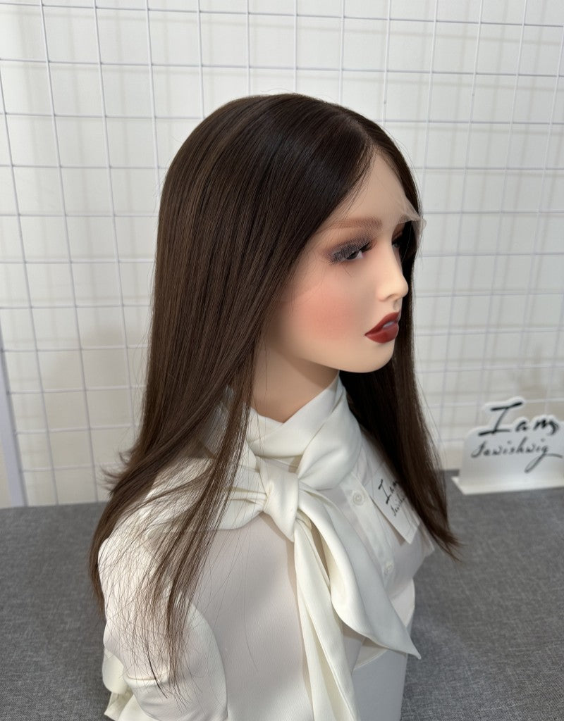 Russian Hair Lace Top Wig 16inches Slight Layer Natural Straight Hair