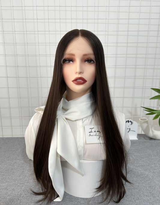 Russian Hair Lace Top Wig 24inches Slight Layer Natural Straight Hair