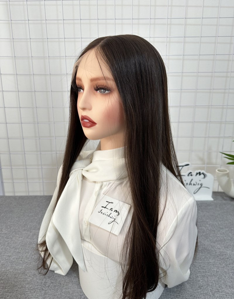 Russian Hair Lace Top Wig 22inches Slight Layer Natural Straight Hair