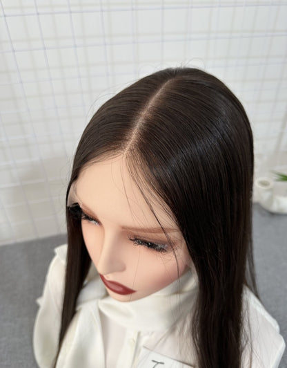 Russian Hair Lace Top Wig 22inches Slight Layer Natural Straight Hair