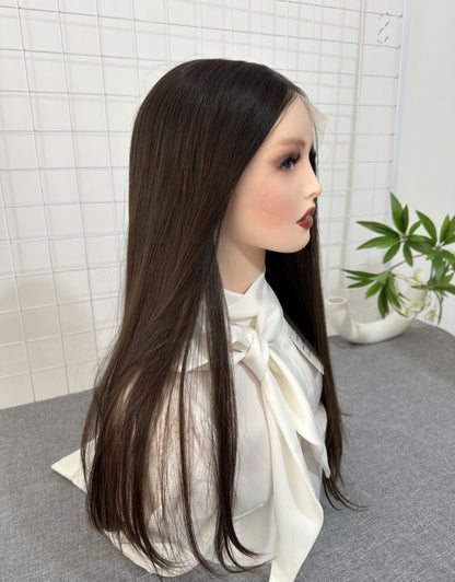 Russian Hair Lace Top Wig 22inches Slight Layer Natural Straight Hair