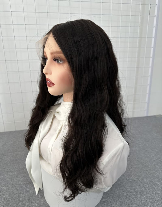 Dark Brown Lace Top Wig 20inches Wavey Slight Layer