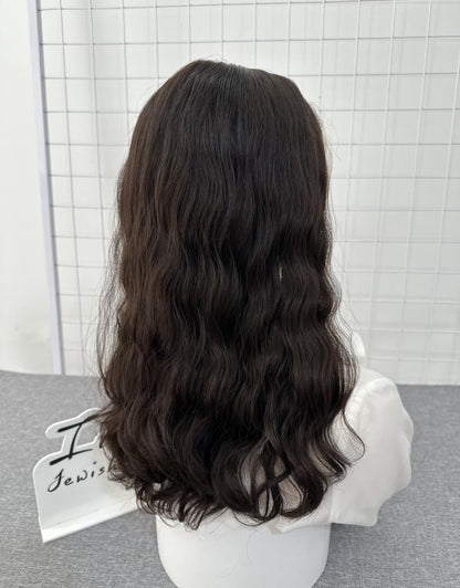 Dark Brown Lace Top Wig 20inches Wavey Slight Layer