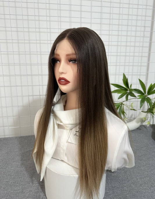 #612 Lace Top Wig 20inches Light Layer Natural Straight