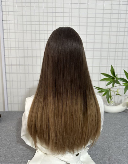 #612 Lace Top Wig 20inches Light Layer Natural Straight