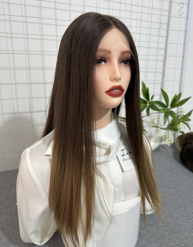 #612 Lace Top Wig 20inches Light Layer Natural Straight