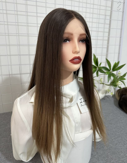 #612 Lace Top Wig 20inches Light Layer Natural Straight