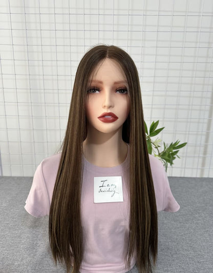 #612 Lace Top Wig 24inches Light Layer Natural Straight