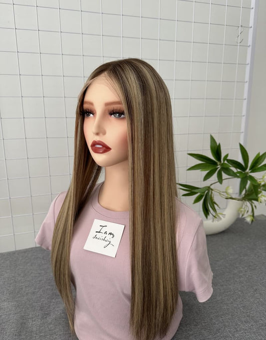 Golden Lace Top Wig 22inches Slight Layer Natural Straight