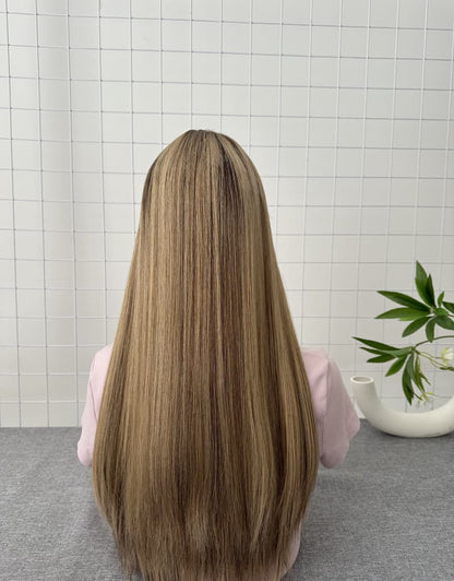 Golden Lace Top Wig 22inches Slight Layer Natural Straight