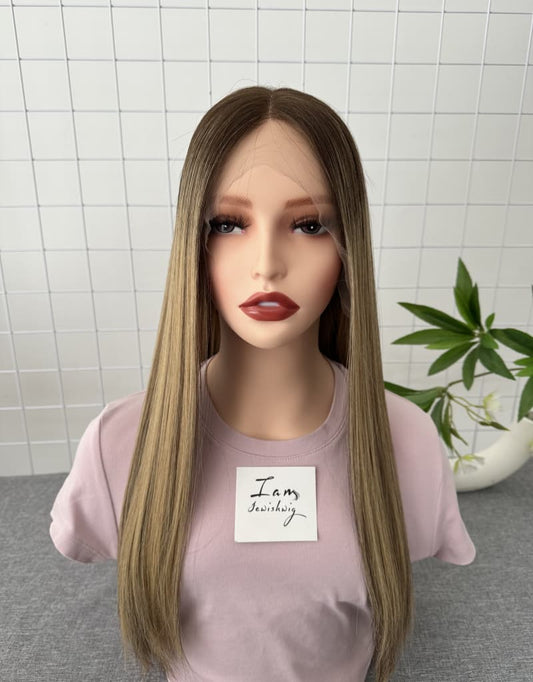 Golden Lace Top Wig 22inches Slight Layer Natural Straight1