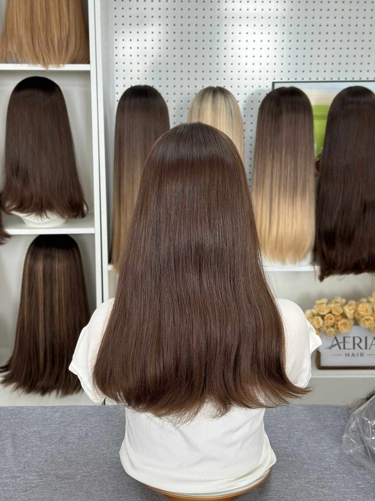 back_view_of_17_inch_no_layer_color_6_russian_hair_wig