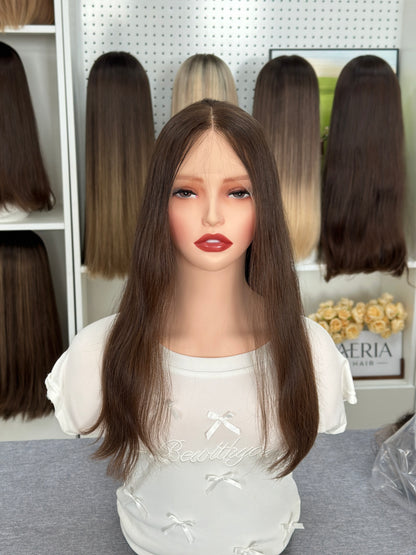 17 Inch Russian Hair Wig – Natural Color #6 | Straight & No Layers | AERIA HAIR