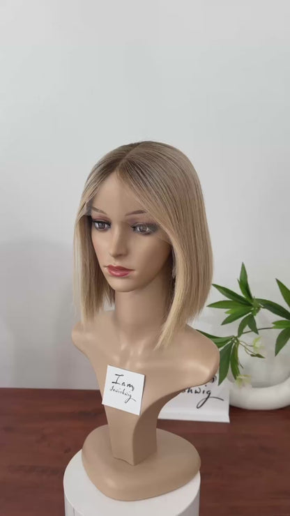 #8002 12inch No Layer HD Lace Top Wig