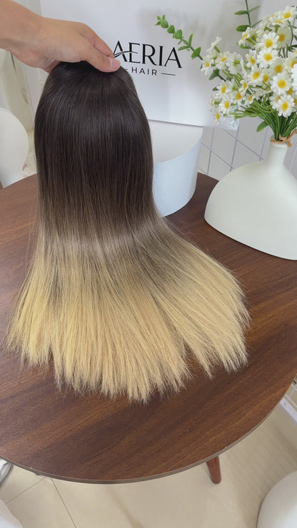 20 inch Straight Color #B02 Slight Layer Brazilian Hair Bandfall Jewish Kosher Wig Sheitel