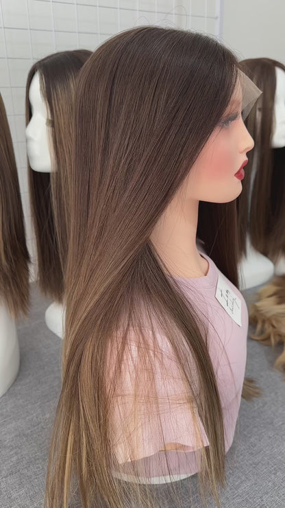 Lace Top Wig 22inches Slight Layer Natural Straight Hair