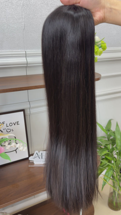 26inch Slight Layer Color #2 add Highlight Straight Brazilian Hair Bnandfall Wig Sheitel