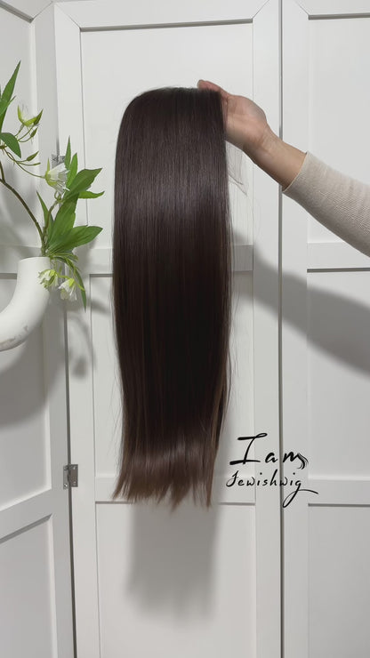 Lace Top Wig 100% Russian Hair 23inch Natural Straight