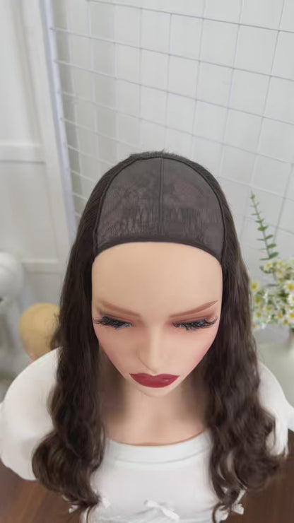 18 inch Slight Layer Natural Wave Russian Hair Hatfall Wig Hat Jewish Wig Sheitel