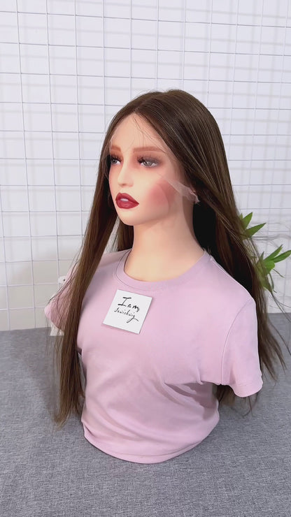 #612 Lace Top Wig 24inches Light Layer Natural Straight