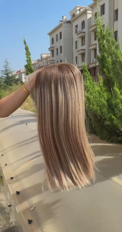 Light Brown 20inch Slight Layer HD Lace Top Wig