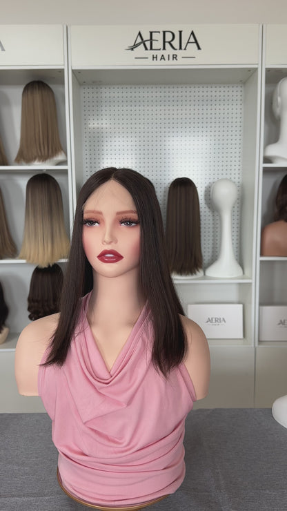 14inch Russian Hair Straight 8*8 inch Original Color #4 Women Topper