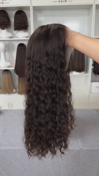 22inch Slight Layer Natural Curly Color #4 Brazilian Hair Lace Top Wig Jewish Wig Sheitel