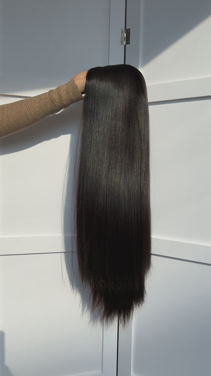 Natural Color 26inch Slight Layer Silk Top Wig
