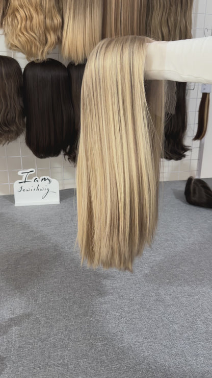 Light Gold 20inch Slight Layer HD Lace Top Wig