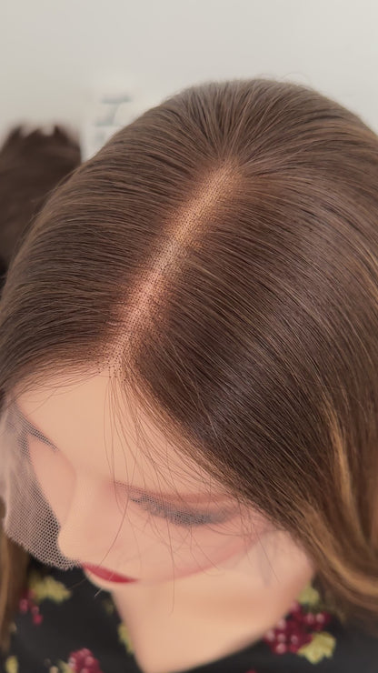 #6 With Highlight 20inch  Slight Layer HD Lace Top Wig