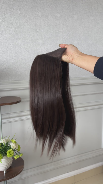 16 inch No Layer Brazilian Hair Color #6 Hatfall Wig Sheitel